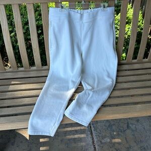 Banana Republic Fleece Sweatpants, White, Size L